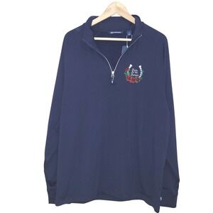 NWT Cutter & Buck Kentucky Derby Run for the Roses Blue 1/4 Zip Base Layer L